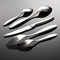 Ensemble de couverts de luxe en acier inoxydable 18/10 miroir, couteau, fourchette et cuillère verticaux, pour cadeaux d'affaires et restaurants, 1085022