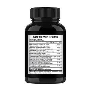 Cápsulas de Suplemento de Energia com Extrato de <span class=keywords><strong>Ashwagandha</strong></span> e Shilajit do Himalaia, Força 10 em 1, Marca Própria OEM, Atacado - Product Image 4