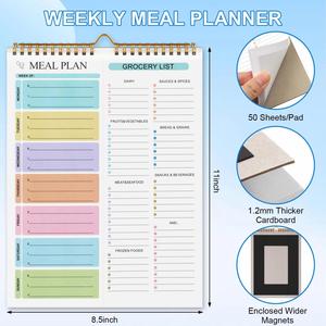 2025 Wholesale Custom Printing Hardcover <b>Spiral</b> <b>Notebook</b> Journal Weekly Healthy Meal Planner Gift - Product Image 3