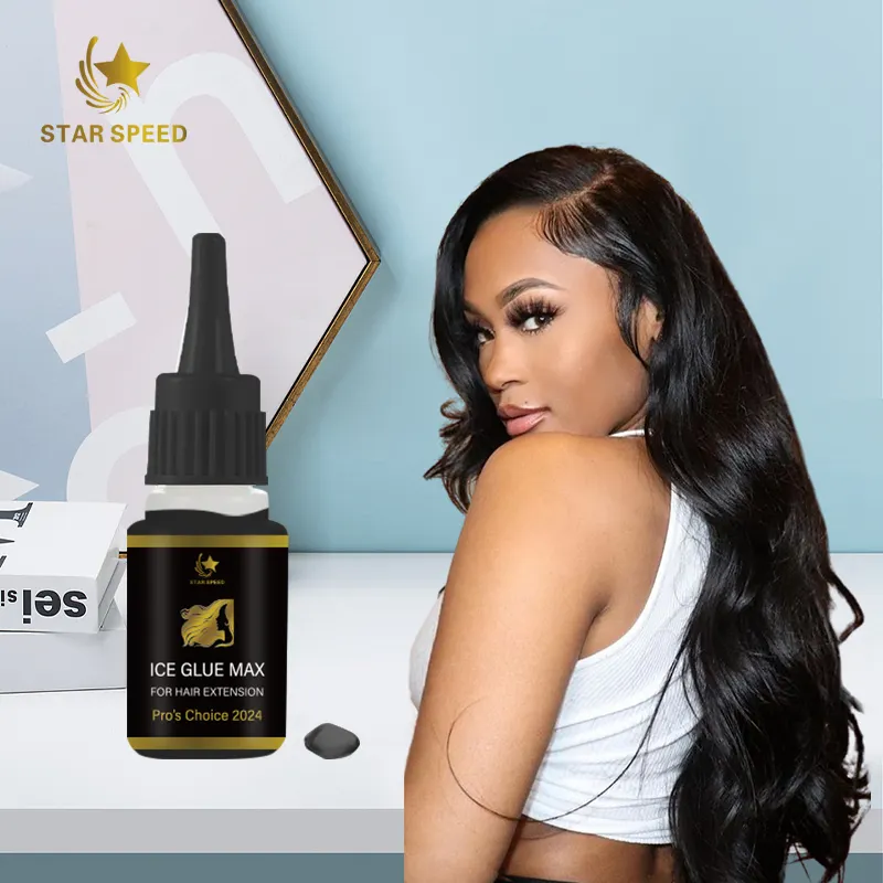 Star Speed Ice - Cola natural para extensão de cabelo, cola transparente para perucas de cabelo humano, extensões de gel de gelo encaracolado, cola de fixação de cabelo