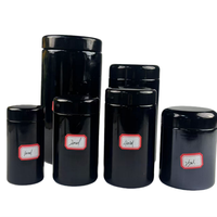 Botol Penyimpanan Bunga Anti Bau dengan Tutup Sekrup Hitam Kaca Ultraviolet Klasik, Logo Kustom, Ukuran Besar, Kemasan CR