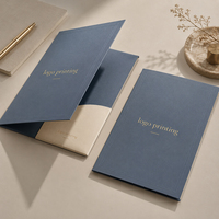 Carpeta de presentación personalizada de tamaño A4 A5 de Material de papel grueso ecológico de fábrica de China con bolsillos