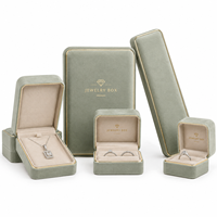 Boîte à bijoux en velours personnalisée avec doublure intérieure, vente en gros de bagues, colliers, bracelets et joncs pour emballage cadeau