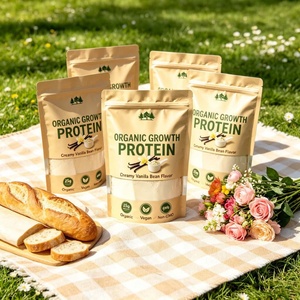 Bolsa de Papel Kraft Marrón con Fondo Plano y Cierre de Cremallera, Bolsa de Papel Kraft Termosellable para Granos, Nueces, Arroz, Especias, Anís Estrellado, Pimienta - Product Image 3