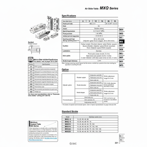 Table coulissante pneumatique SMC MXQ16L-100BT Manipulateur Produit - Product Image 1
