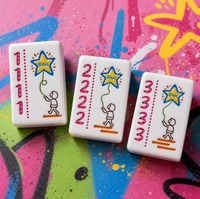 Mahjong américain New Blue Lagoon, tuiles en acrylique artistiques, taille et couleur personnalisées, durables, portables, respectueux de l'environnement