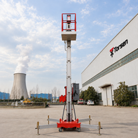 Plateforme élévatrice électrique à mât unique en aluminium de 11 m et 150 kg pour l'entretien en usine