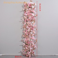 RHD Hoge Kwaliteit Bourgondiëroze Zijden Kunstbloemen Tafelloper Bruiloftdecoratie Bloemenrij en Bloemenbal