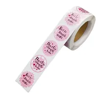Pegatina redonda de PVC brillante impresa personalizada para sándwich, Pizza, hamburguesa, embalaje de papel térmico para material PET, pan, aperitivos, uso