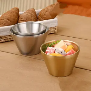 Küche japanische Ramen-Schüssel 304 Edelstahl Instant-Salatschüssel koreanischen gemischten Reis goldener Suppenschüssel