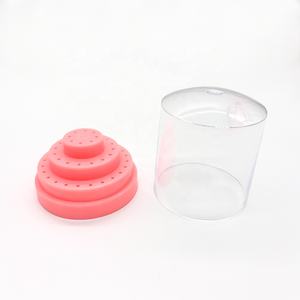 Colore rosa 48 fori rotondi carenatura dentale custodia di blocco scatola di plastica con coperchio trasparente - Product Image 5