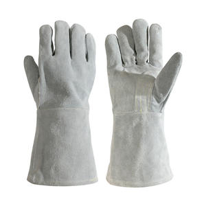 Gants de soudage sur mesure en cuir de vache, longueur 35 cm, résistants à la chaleur, gants de travail de protection pour utilisation sur chantier - Product Image 1