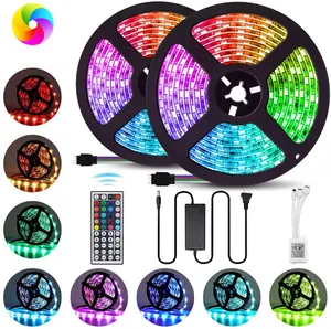 Hofoled su geçirmez 5050 LED renk değiştirme DIY esnek RGB LED şerit ışık 44 anahtar uzaktan ile ev aydınlatma için Bar mutfak yatak