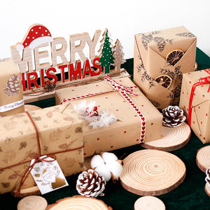 Wholesale 80g <b>Christmas</b> <b>Kraft</b> <b>Paper</b> 43*300cm Gift Luxury Custom Packaging <b>Wrapping</b> <b>Paper</b> Roll - Product Image 6