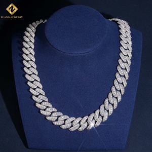 Collar de Cadena Cubana de Moissanita VVS de Plata 925 con Baño de Rodio para Hombre, Joyería Hiphop Premium al por Mayor - Product Image 5