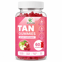 Gummies bronzantes aux ingrédients naturels pour le soutien quotidien de la santé, 60 unités, complément sans gélatine, formule personnalisée en marque blanche