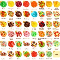 Bonbons Gélifiés Multicolores Acidulés et Éclatants aux Saveurs Fruitées, Revêtement Huileux, Snacks Savoureux et Rafraîchissants, Vente en Gros