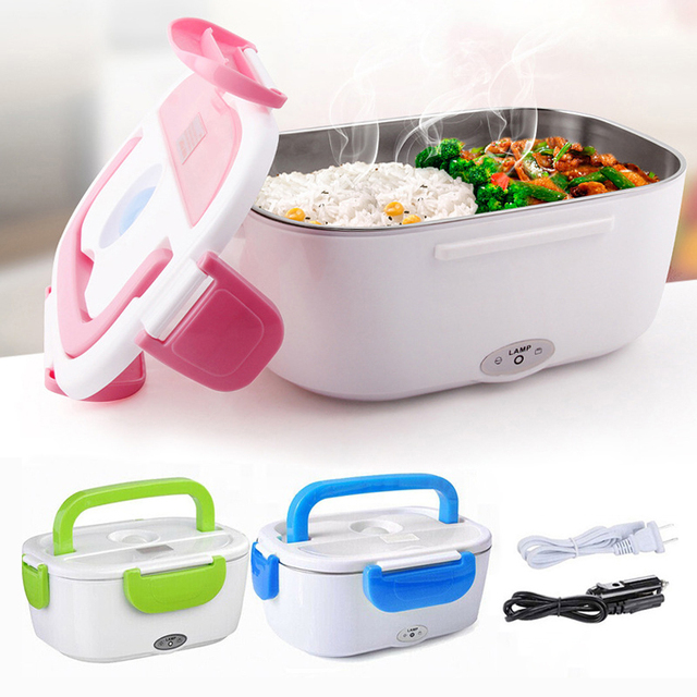 Portable Food Warmer Tiffin Self Heating Lunchbox / Electric Lunch Box Stainless Steel