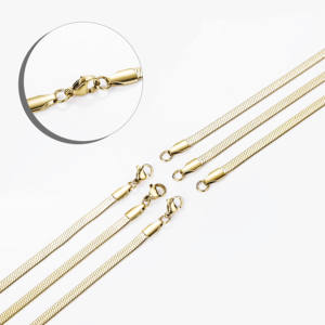 Cadena de Serpiente de Acero Inoxidable Resistente al Agua para Hombre y Mujer Chapada en Oro Gargantilla - Product Image 6