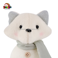Zaves Élégant Intérieur Blanc Renards Paire Décoration De Noël En Peluche Et En Peluche Thème De La Neige D'hiver pour La Maison De Tous Les Jours