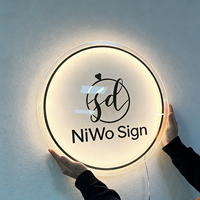 Letrero Acrílico de Alta Calidad, Letras 3D Personalizadas con Iluminación, Letrero Circular Electrónico, Placa con Nombre, Publicidad Comercial, Montado en la Pared