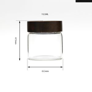 Barattolo Cosmetico Rotondo in Vetro Trasparente con Coperchio in Legno di Acacia Premium, Contenitore Vuoto Riutilizzabile e Ricaricabile <span class=keywords><strong>per</strong></span> Crema Viso e Prodotti Skincare - Product Image 3
