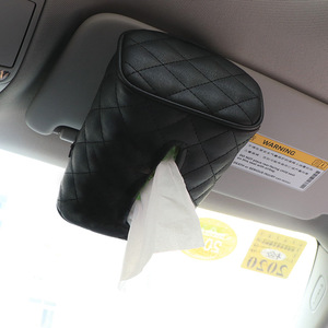 Caja de pañuelos para coche, organizador de visera de cuero de 16x10 cm para almacenamiento en parasol de coche - Product Image 2