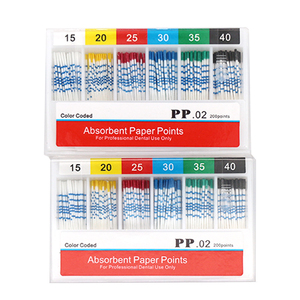 Manuelle Zahnärztliche Hochabsorbierende Papierpunkte PP 02-Konik <span class=keywords><strong>200</strong></span> Stück/Box 15-40 #   45-80 #   CE-zertifiziert Klasse II - Product Image 2