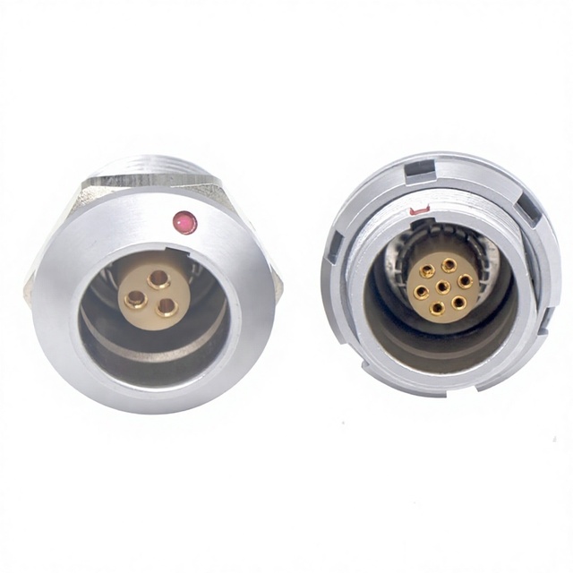 Push Pull Copper Cable Connector Circular Metal 4 Pin K Series IP67 Electrical with Locking for Industrial Connections