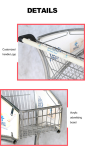 Highbright Curved Frame Airport Luggage Trolley with Front Advertising Panel for Terminal Use - Product Image 6