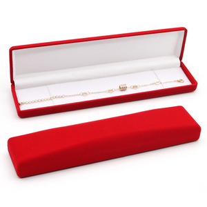 Scatola per Gioielli Rettangolare in Velluto di Qualità con Materiale Plastico+Velluto Design Semplice Colore e Logo Personalizzabili - Product Image 1