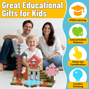 Набор магнитных строительных блоков для детей от 2 до 12 лет — развивающая STEM-игрушка для развития интеллекта — пластиковый конструктор из кубиков - Product Image 4