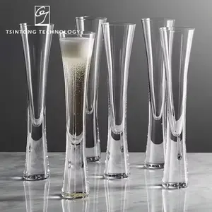 Best Sale Champagne Glitter Flutes Clear Cups Bubble Wine Tulip Cocktail For Bar Party Gift Wedding CLASSIC Fashion Glassware