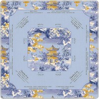 Tapis de table de mahjong en caoutchouc imitation porcelaine bleue et blanche, lavable, antidérapant, silencieux, imprimé paysage de lotus, pliable, protection pour jeux américains