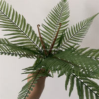 Guirlande de Noël artificielle B-1417 de haute qualité, aspect naturel, verdure persistante, fougère artificielle à 9 feuilles, grande fougère de Boston pour mariage