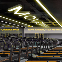 Lettres lumineuses LED 3D personnalisées en aluminium à éclairage frontal pour publicité, idéales pour salles de sport, centres de fitness, clubs d'exercice, et plafonds de taxis.