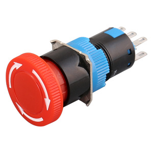 16mm lớn nhựa mặt khẩn cấp dừng chuyển đổi push <span class=keywords><strong>button</strong></span> giữ loại cho công nghiệp cung cấp điện IP65 cấp Max. 10A hiện tại - Product Image 1