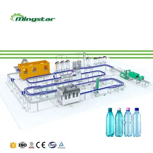 Mingstar 완전 턴키 PET 병 자동 충전 캡핑 기계 순수 식수 생수 생수 공장 판매