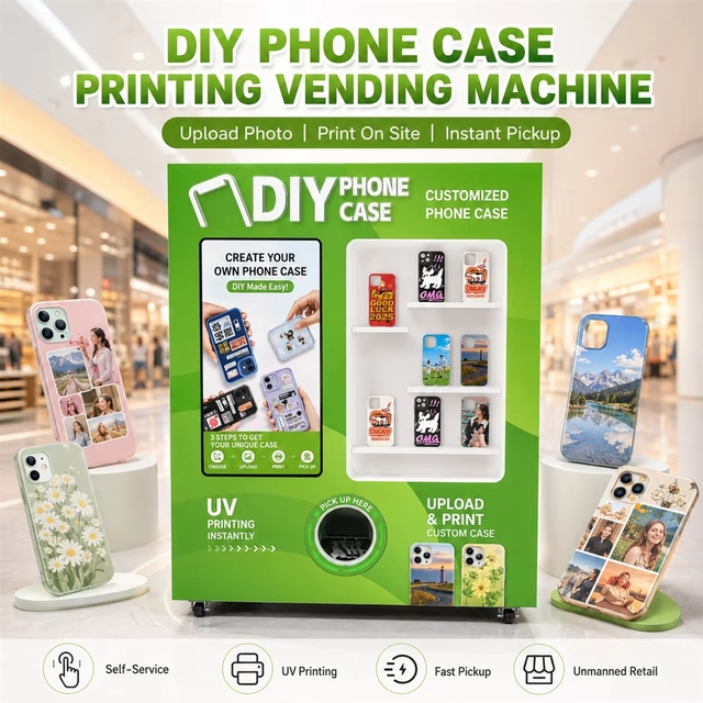 Custom Printing Phone Case Vending Machine with Color Automatic Duplex 800-900 Pcs Capacity Multiple Payment Options