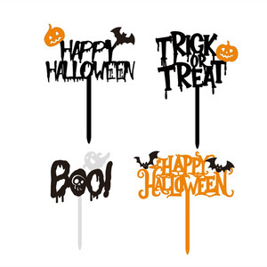 ท็อปเปอร์เค้กอะคริลิคฮาโลวีนรูปผึ้งและของหวาน ตกแต่งปาร์ตี้ธีมค้างคาว ฟักทอง ผี ของตกแต่งงานปาร์ตี้ - Product Image 5