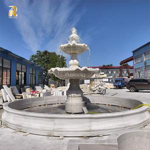 Fuente de agua de piedra de mármol blanco circular grande <span class=keywords><strong>para</strong></span> jardín al aire libre de Villa - Product Image 6
