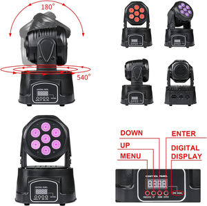 Luces Móviles de Cabeza YSH DJ Disco RGBW, Luz de Escenario con Efecto Estroboscópico, 7 LED, Control Remoto DMX, Lámpara de Fiesta para KTV, Bar, Club Nocturno - Product Image 5