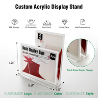 Support de Présentation en Acrylique Transparent pour Cartes de Visite, Horizontal et Vertical, Format A4, pour Magasin et Entreprise - Fabrication OEM