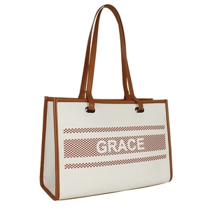 Bolsa de Playa Grande Azul Marino 2026, Bolsa de Compras Personalizada de Lona con Bordado Premium, Bolsas de Hombro para Mujer con Borlas - Product Image 6