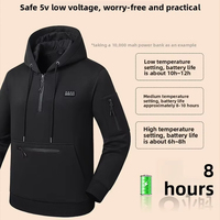 Sweat à capuche chauffant en fibre de carbone USB, système à quatre commandes, 26 zones de chauffage, fabricant de vêtements chauffants électriques personnalisés