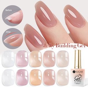 Gel de construction transparent teinté 4 en 1 Nude Builder Base Gel Ice, vernis à ongles UV LED, base coat pour salon de manucure - Product Image 1