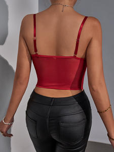 <span class=keywords><strong>Cool</strong></span> Mesh Crop Top évider sans manches Sexy débardeur gilet femmes fête <span class=keywords><strong>Camisole</strong></span> - Product Image 6