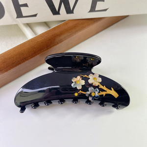 New Arrival <b>Flower</b> Acetate Hair Claw <b>Clips</b> for Women Fashion Solid Color Large Size Strong Hold Eco Friendly Acetate Hair Claws - Product Image 5
