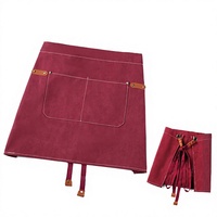 Tablier de travail vintage en toile avec logo personnalisé, poches et taille ajustable, pour barista, café, restaurant, fleuriste, hommes et femmes