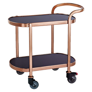 Chariot de restauration pour restaurant/hôtel, chariot à boissons, chariot de livraison de nourriture, chariot à main à double étage épaissi, chariot à quatre roues silencieux à traction manuelle - Product Image 1